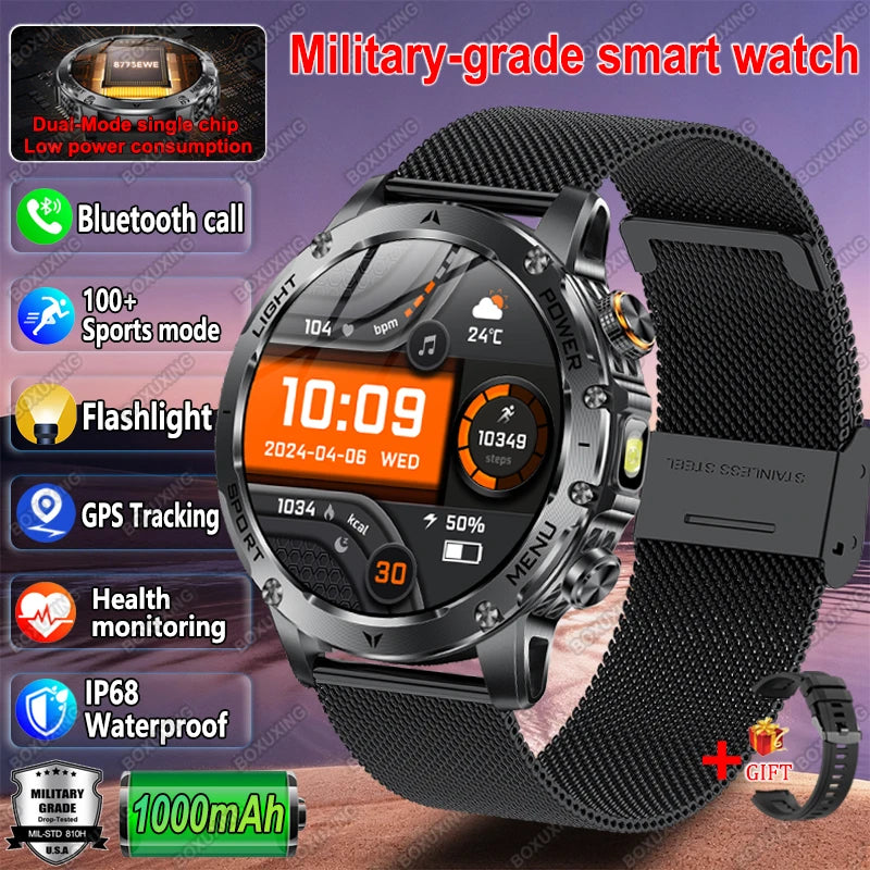 New Outdoor 1000mAh Battery T-Rex 3 Ultra Military Smart Watch Men IP69K Waterproof GPS AMOLED Bluetooth Call Sports Smartwatch