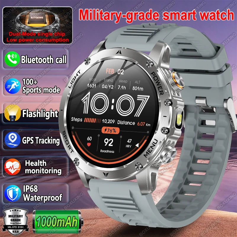New Outdoor 1000mAh Battery T-Rex 3 Ultra Military Smart Watch Men IP69K Waterproof GPS AMOLED Bluetooth Call Sports Smartwatch