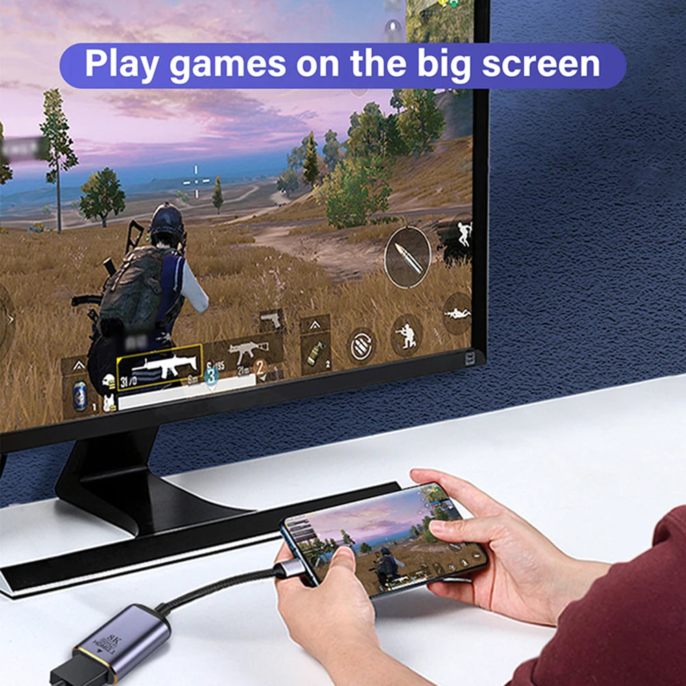 USB Type C to HDMI 2.1 Cable/Plug 8K 60HZ 4K for Cell Phone TV  MacBook iPad Samsung Xiaomi mi USBC Adapter Video Wire Converter