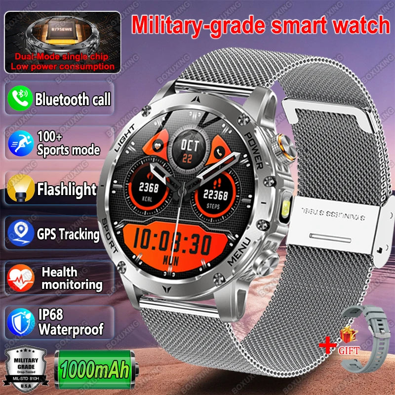 New Outdoor 1000mAh Battery T-Rex 3 Ultra Military Smart Watch Men IP69K Waterproof GPS AMOLED Bluetooth Call Sports Smartwatch