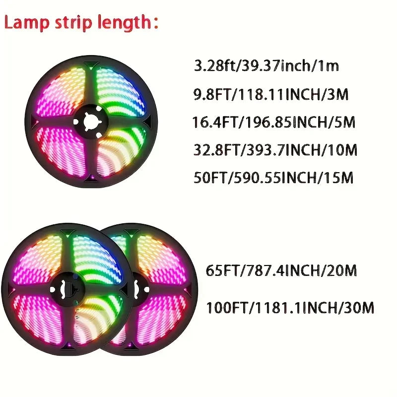RGB LED Strip Lights TV Backlight APP Music Sync USB 5V Led Light Luces Led Diode Flexible Ribbon Tape For Room Party Decoration