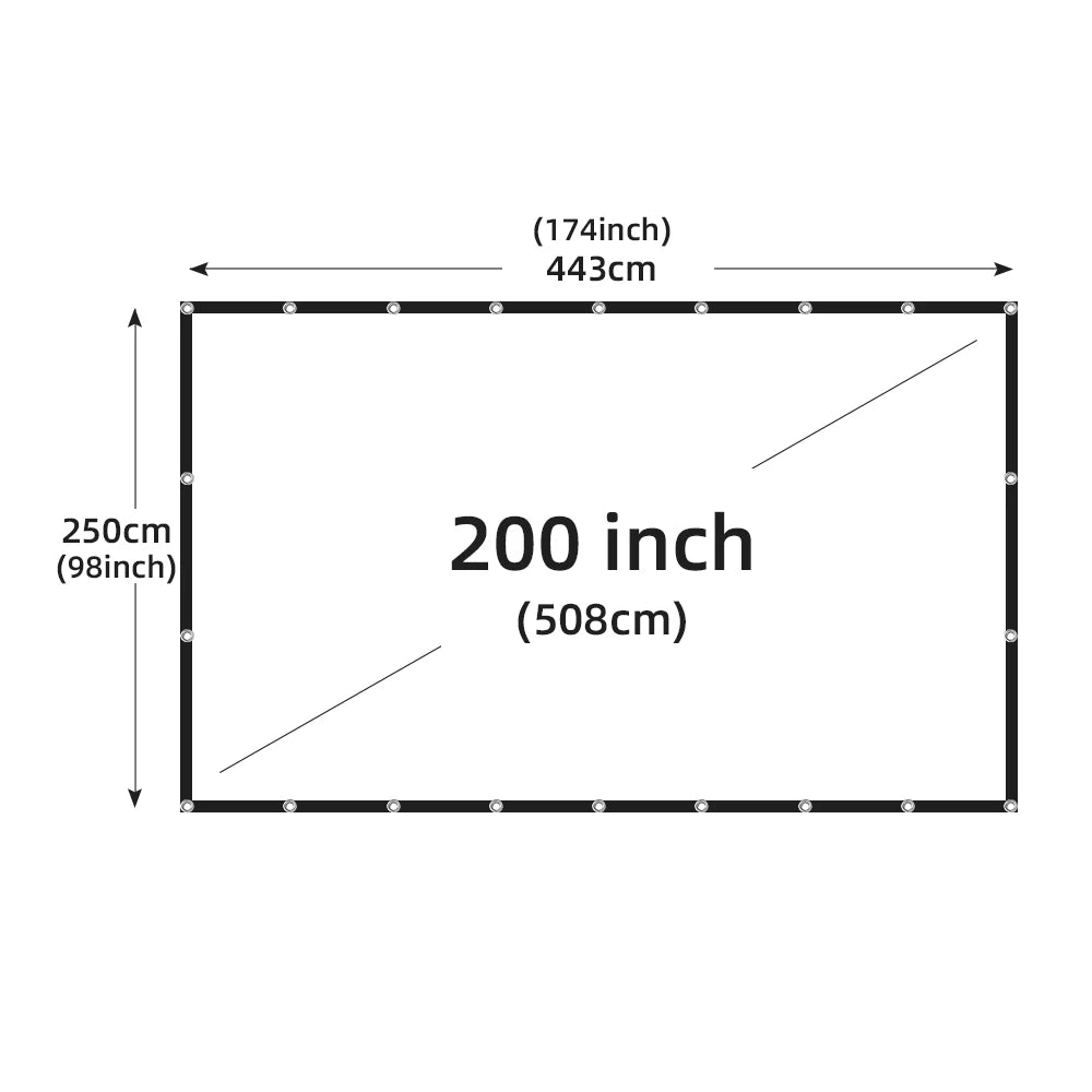 MIXITO Projection Curtain 16: 9 Ratio Hight-Density 60-200 Inch Foldable Anti-Crease Portable Movie Projector Screen