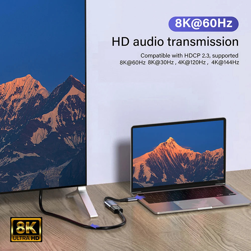 USB Type C to HDMI 2.1 Cable/Plug 8K 60HZ 4K for Cell Phone TV  MacBook iPad Samsung Xiaomi mi USBC Adapter Video Wire Converter