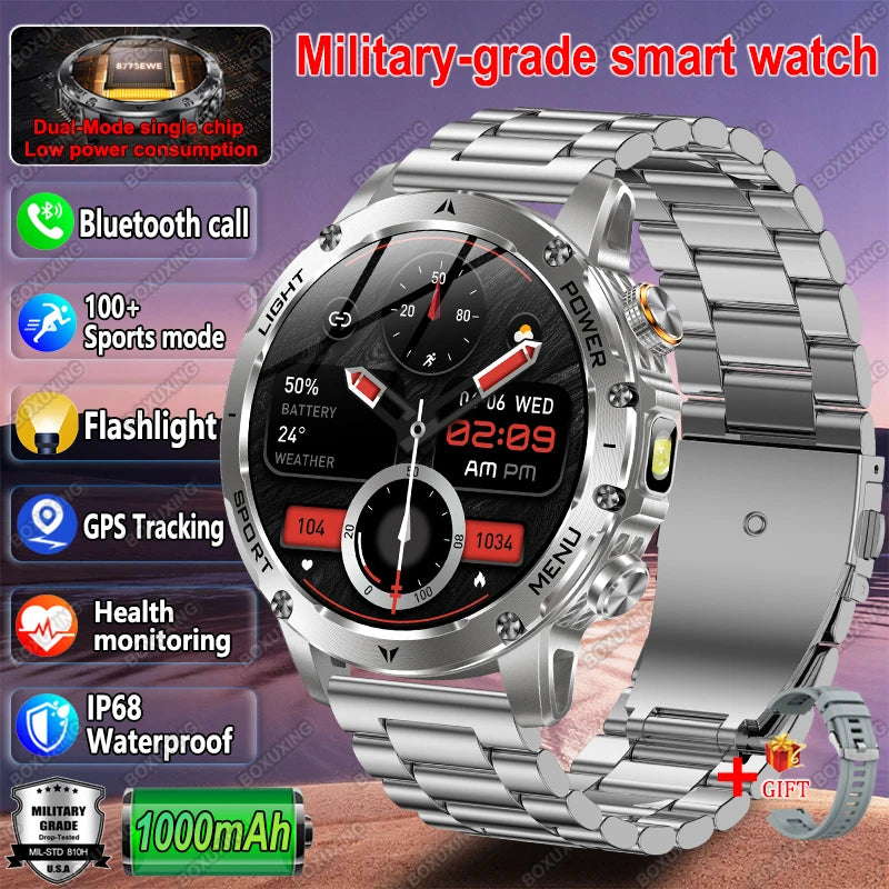 New Outdoor 1000mAh Battery T-Rex 3 Ultra Military Smart Watch Men IP69K Waterproof GPS AMOLED Bluetooth Call Sports Smartwatch