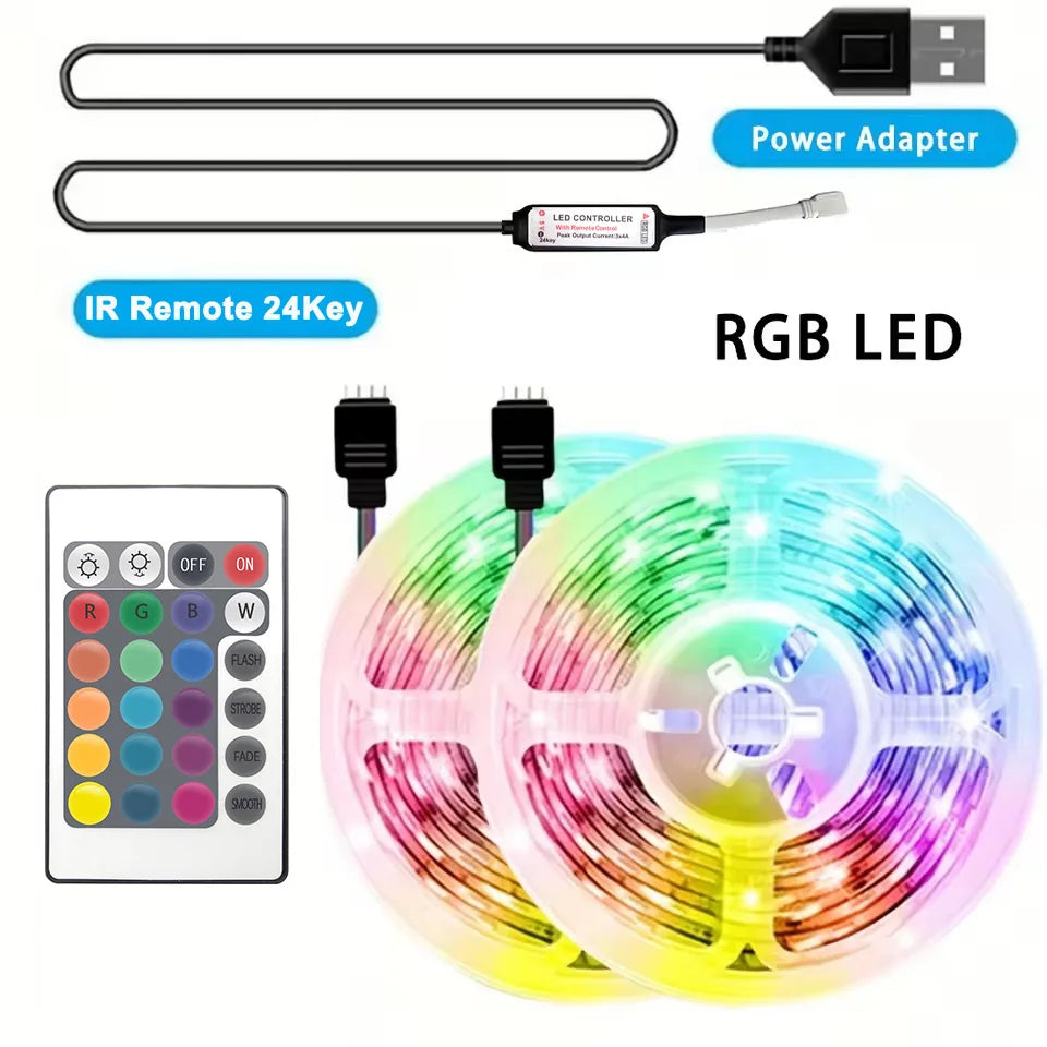 5V USB RGB LED Strip Light 5050 Smart App Control 5m 10m 20m 30m Color-Changing Lights Tape Music Sync TV Backlight Holiday Deco