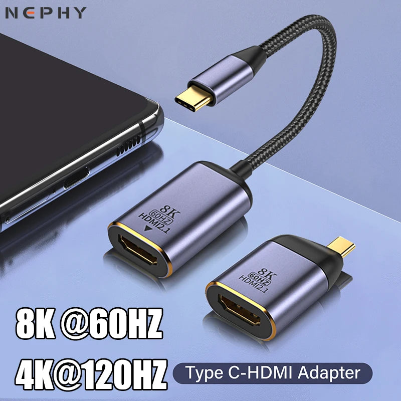 USB Type C to HDMI 2.1 Cable/Plug 8K 60HZ 4K for Cell Phone TV  MacBook iPad Samsung Xiaomi mi USBC Adapter Video Wire Converter
