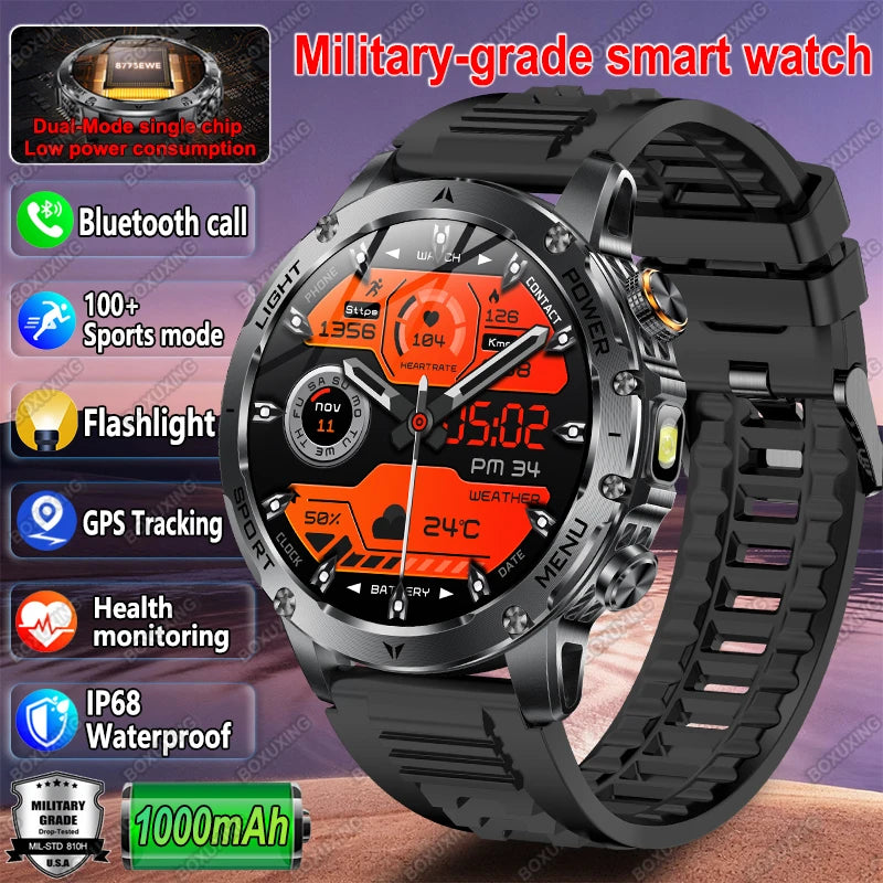 New Outdoor 1000mAh Battery T-Rex 3 Ultra Military Smart Watch Men IP69K Waterproof GPS AMOLED Bluetooth Call Sports Smartwatch