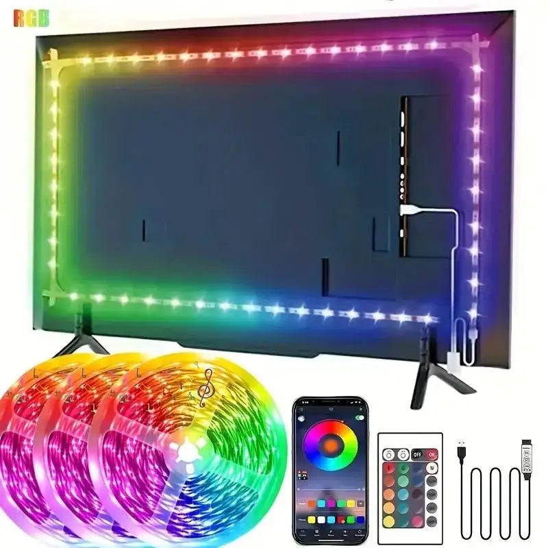 RGB LED Strip Lights TV Backlight APP Music Sync USB 5V Led Light Luces Led Diode Flexible Ribbon Tape For Room Party Decoration
