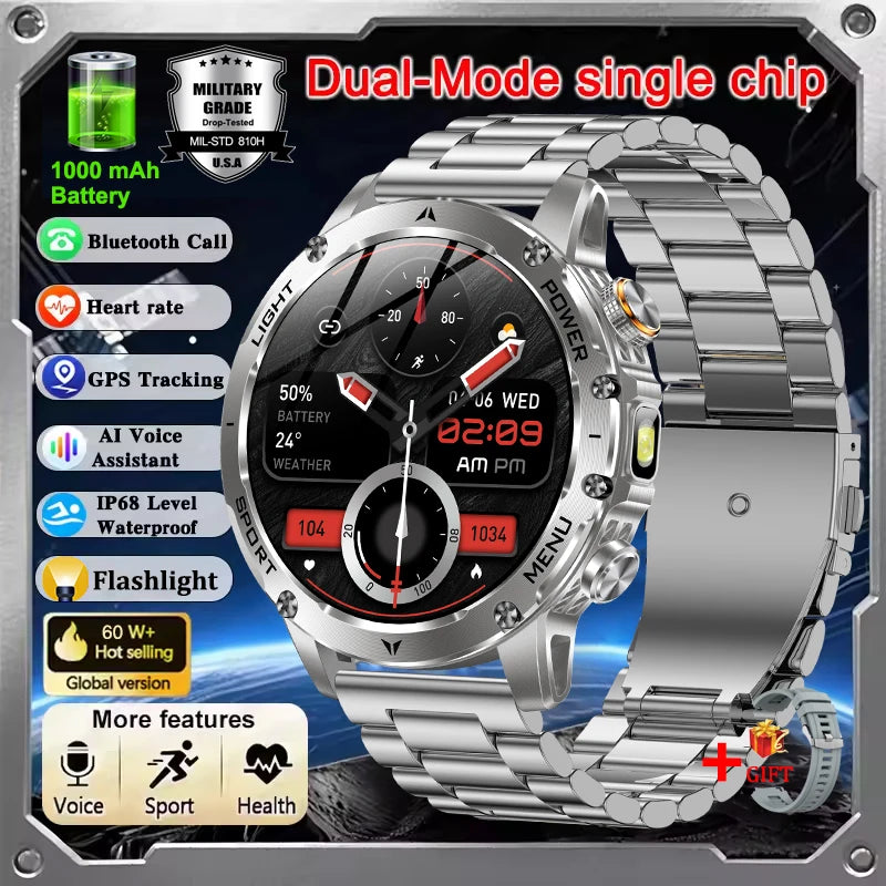 T-REX 3 Ultra Military 1000mAh Battery Smart Watch 5ATM Waterproof GPS Bluetooth Call AMOLED HD Men Sports Smartwatch 2026 New