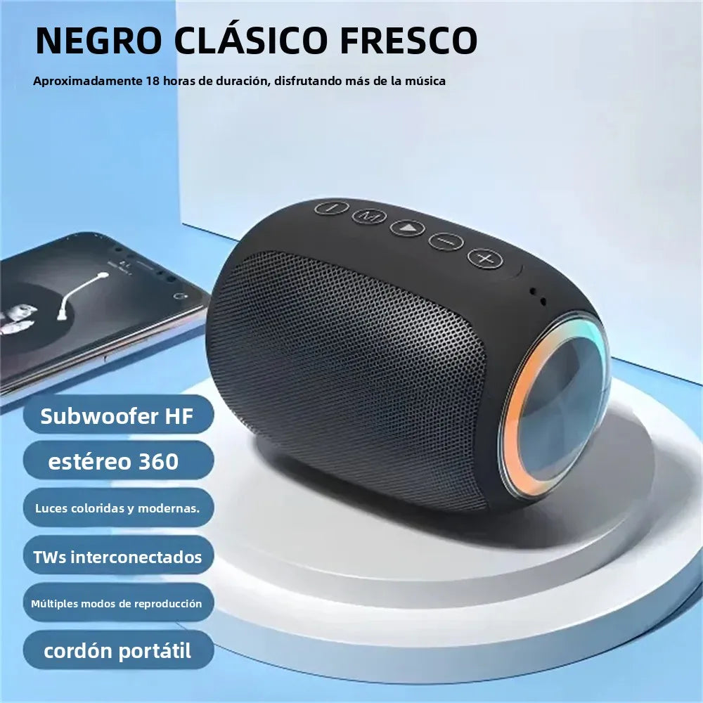 Small 3D vocal cords, RGB color LED lights, home desktop subwoofer, HIFI Bluetooth speaker, TWS outdoor portable party speaker