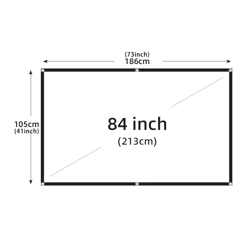 MIXITO Projection Curtain 16: 9 Ratio Hight-Density 60-200 Inch Foldable Anti-Crease Portable Movie Projector Screen