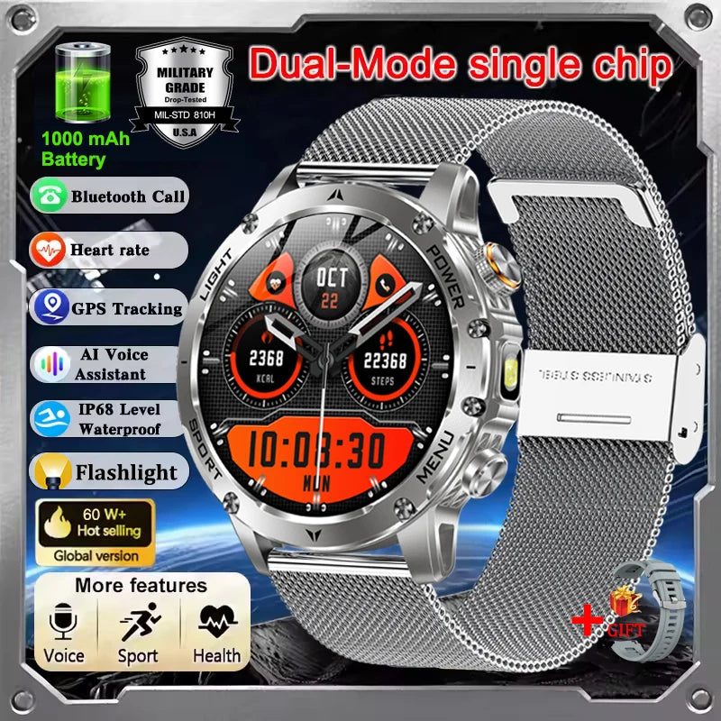 T-REX 3 Ultra Military 1000mAh Battery Smart Watch 5ATM Waterproof GPS Bluetooth Call AMOLED HD Men Sports Smartwatch 2026 New