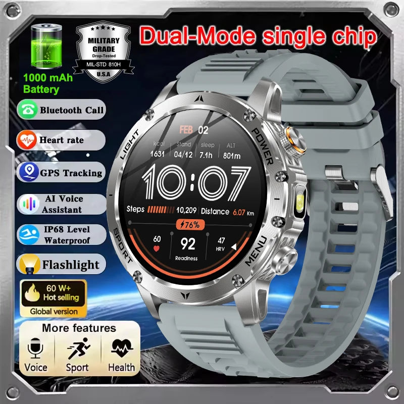T-REX 3 Ultra Military 1000mAh Battery Smart Watch 5ATM Waterproof GPS Bluetooth Call AMOLED HD Men Sports Smartwatch 2026 New