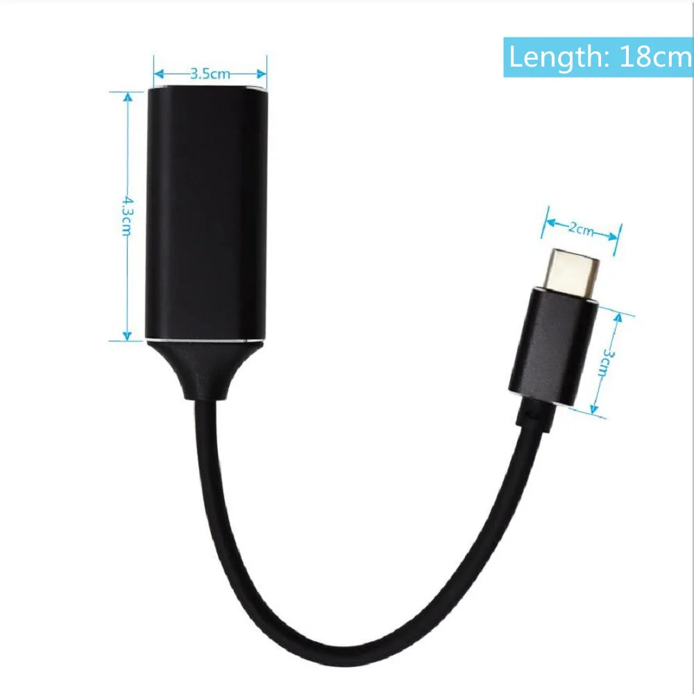 Type C To HDMI-Compatible Adapter Cable USB C 4K USB 3.1 HDTV Converter Cable For Projector PC MacBook Pro Laptops Tablet Huawei