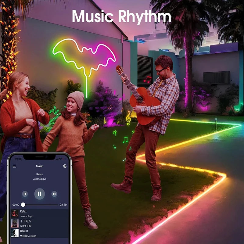 Rgb Neon Strip Light 3M 5M Neon Rgb Strip Usb Flexible Neon Tape Bluetooth Neon Lights Strip 5V Led Neon Rope Light Waterproof