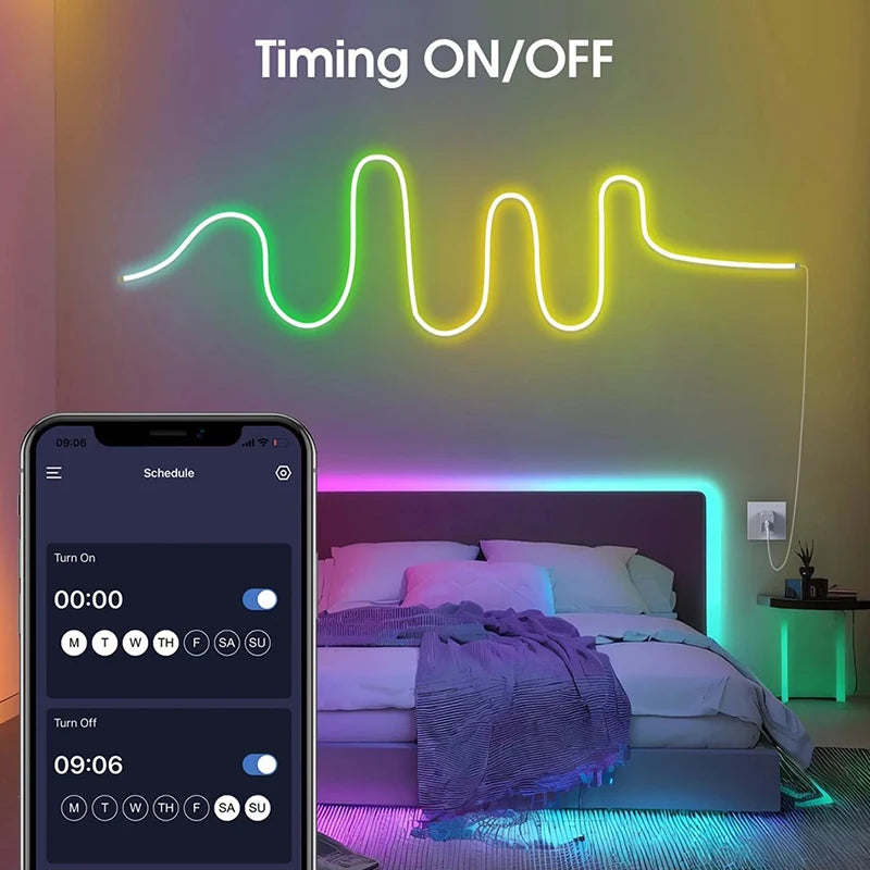 Rgb Neon Strip Light 3M 5M Neon Rgb Strip Usb Flexible Neon Tape Bluetooth Neon Lights Strip 5V Led Neon Rope Light Waterproof