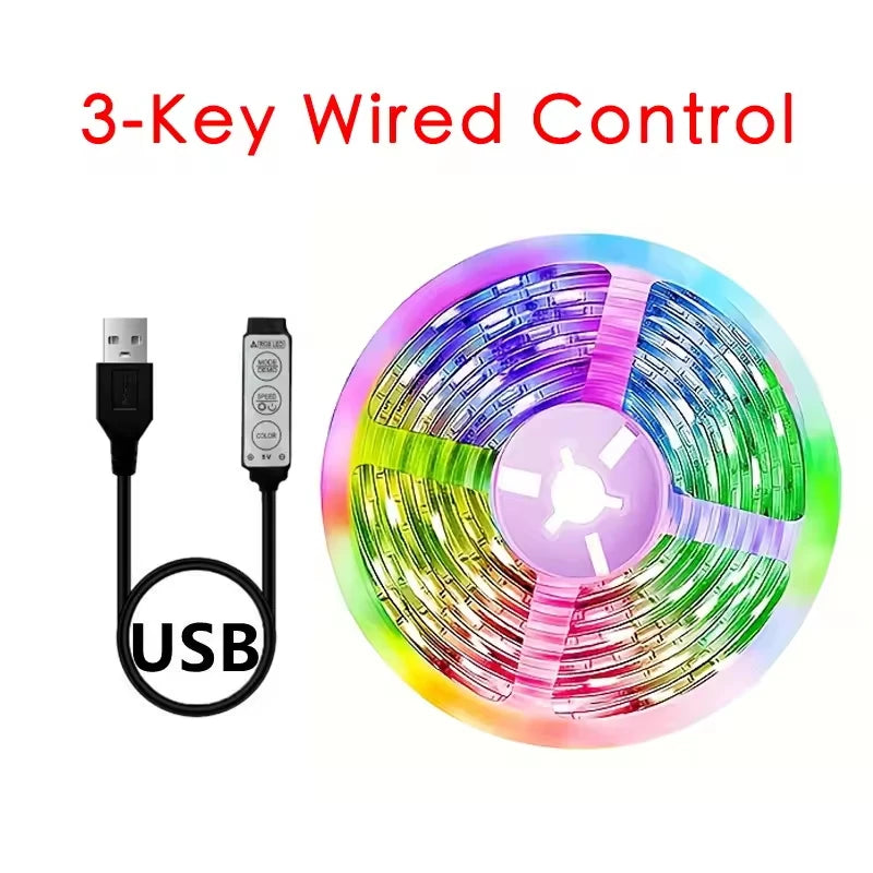RGB LED Strip Lights TV Backlight APP Music Sync USB 5V Led Light Luces Led Diode Flexible Ribbon Tape For Room Party Decoration