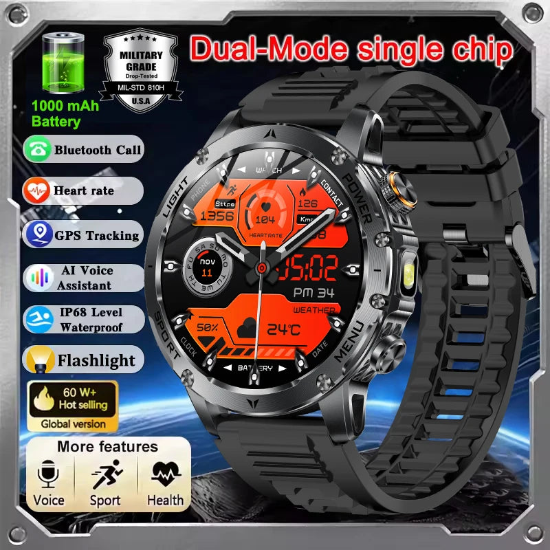 T-REX 3 Ultra Military 1000mAh Battery Smart Watch 5ATM Waterproof GPS Bluetooth Call AMOLED HD Men Sports Smartwatch 2026 New