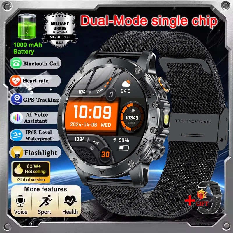 T-REX 3 Ultra Military 1000mAh Battery Smart Watch 5ATM Waterproof GPS Bluetooth Call AMOLED HD Men Sports Smartwatch 2026 New