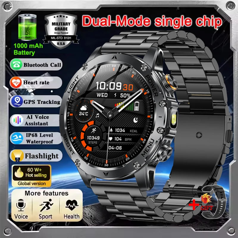 T-REX 3 Ultra Military 1000mAh Battery Smart Watch 5ATM Waterproof GPS Bluetooth Call AMOLED HD Men Sports Smartwatch 2026 New