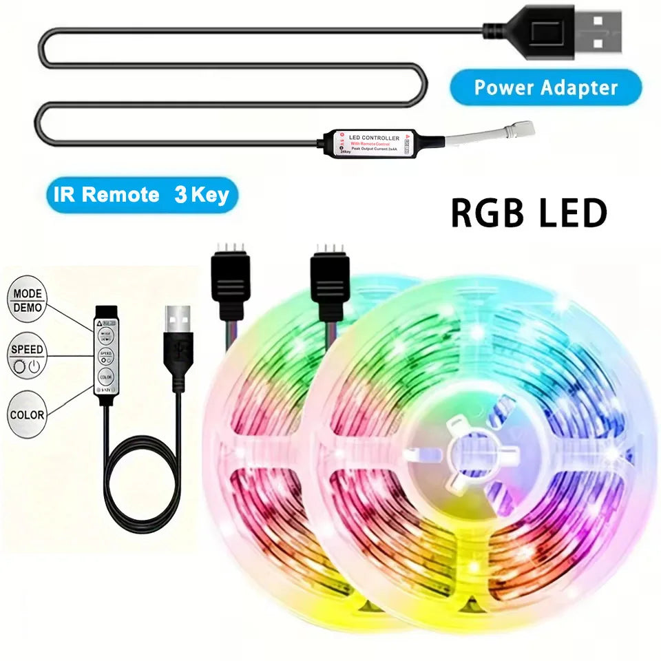 5V USB RGB LED Strip Light 5050 Smart App Control 5m 10m 20m 30m Color-Changing Lights Tape Music Sync TV Backlight Holiday Deco